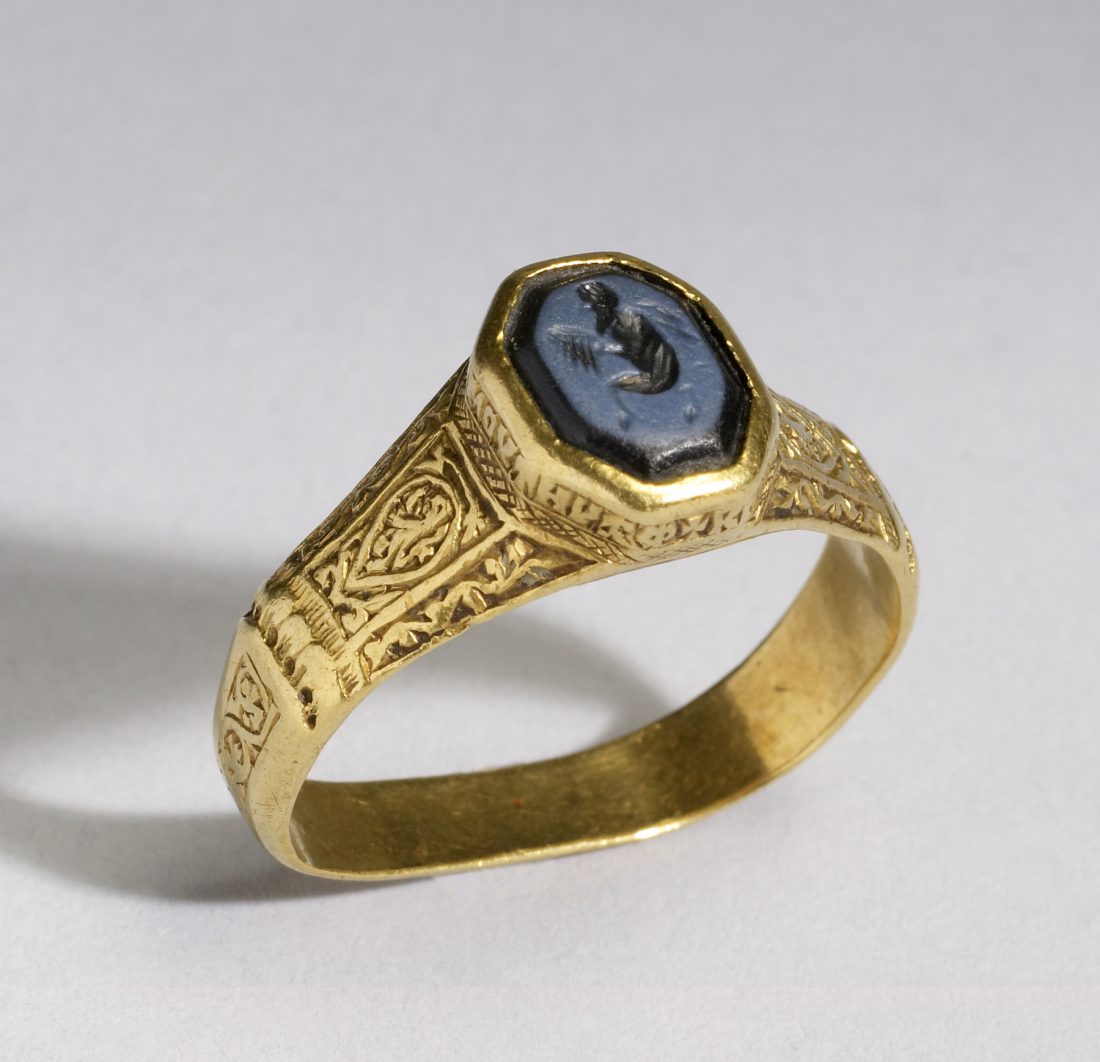 Ring with an Intaglio of Pan, Walters Collection 57.1580. A Byzantine ring bearing a recontextualized, much older, stone.